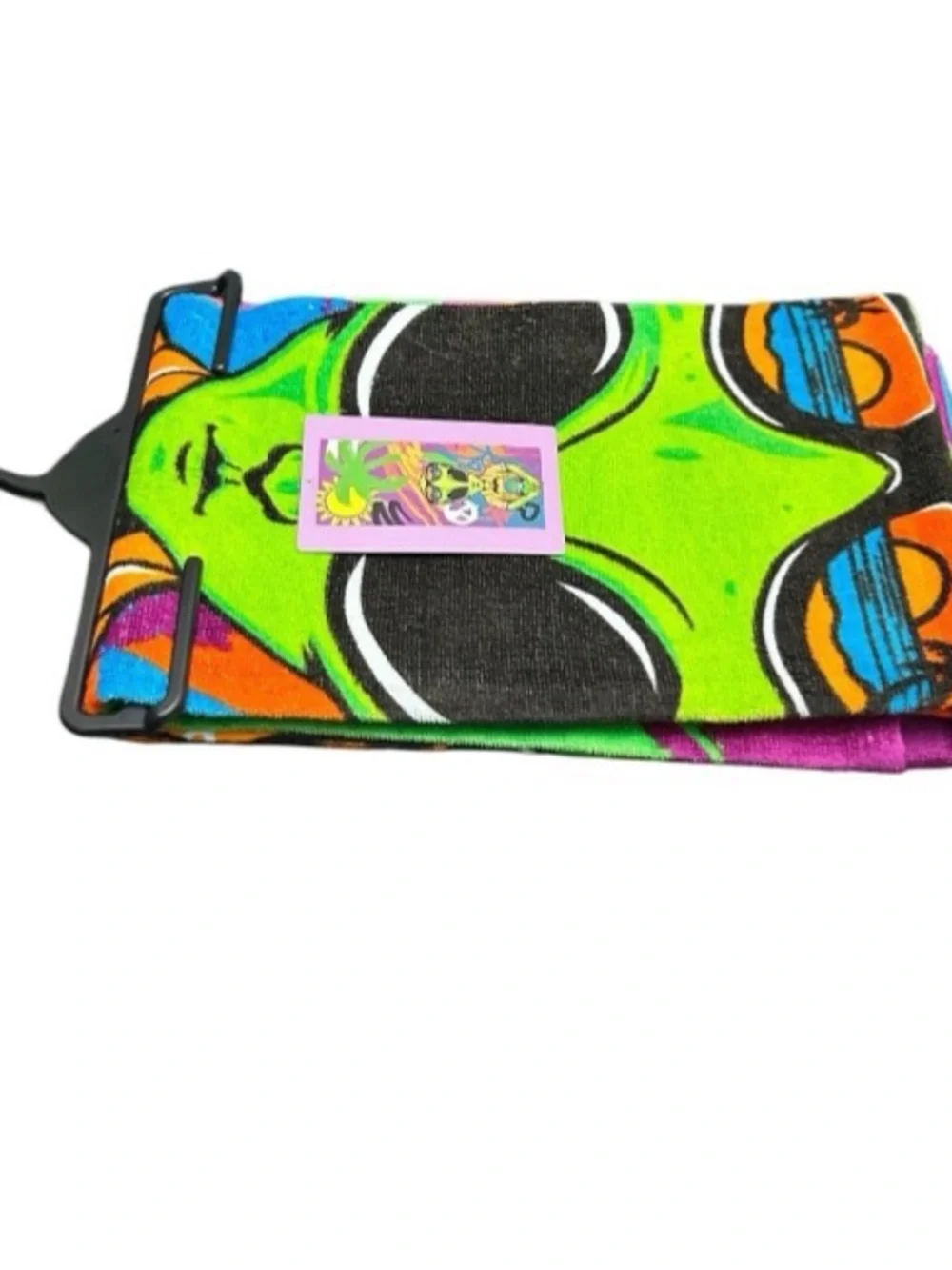 Beach Towel Alien Sunglasses Skateboard Psychedelic Vibrant Colors 58” X 28” New